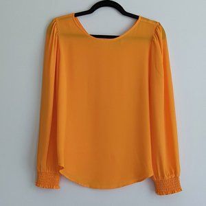 NWT Loft Smocked Sleeve Blouse in Sunshine Yellow